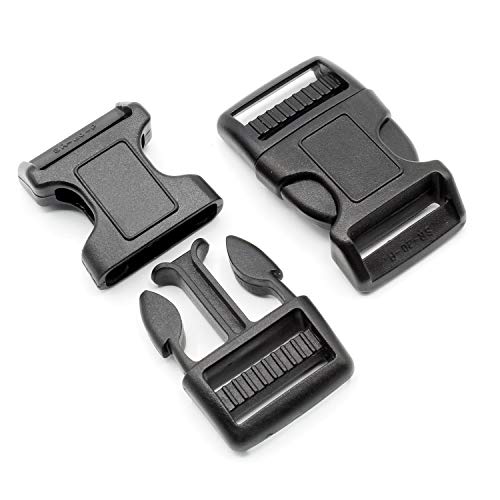 Steckschnalle 20mm Schwarz gebogen Typ G POM Acetal [10 Stück] HEAVYTOOLu00ae Steckverschluss Klippverschluss Klickverschluss