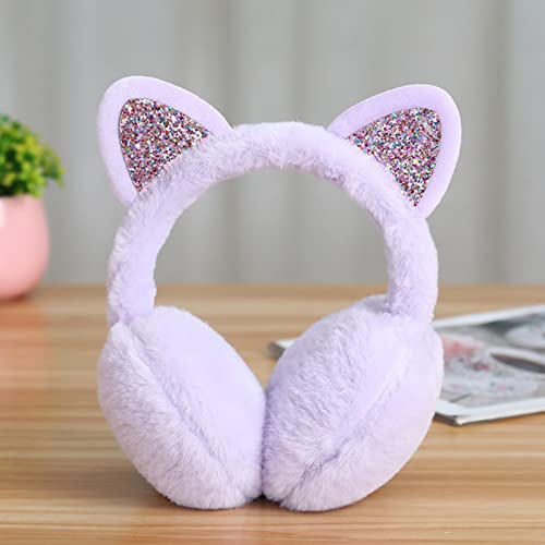 Chuangli Winter Warm Cat Ear Muffs For Women Girls Cute Catear Earmuff Ladies Headband Faux Fur Outdoor Plush Ear Warmers #TOP1