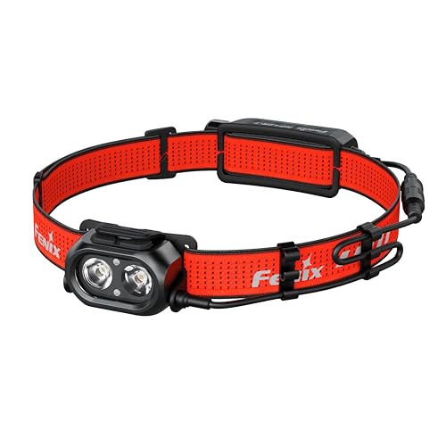 Fenix HP12R-T rote wiederaufladbare Lauf- und Outdoor-Stirnlampe, 1300 Lumen, 200 m, max. 310 Stunden, kaltweiß + warmweiße Punktstrahlen, Batteriegehäuse hinten mit rotem Warnlicht, IP68 Fenix HP12R-T rote wiederaufladbare Lauf- und Outdoor-Stirnlampe, 1300 Lumen, 200 m, max. 310 Stunden, kaltweiß + warmweiße Punktstrahlen, Batteriegehäuse hinten mit rotem Warnlicht, IP68