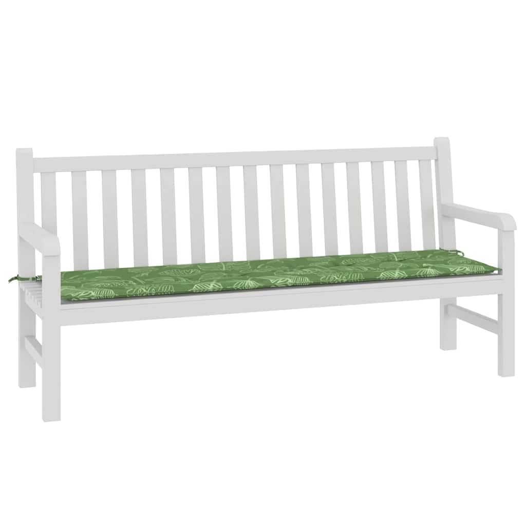 Poduszka na ławkę z tkaniny Oxford, wzór liści, 150 x 50 x 3 cm, z wypełnieniem z pianki poliuretanowej, ergonomiczna poduszka do siedzenia na ławkę, krzesło, do ogrodu, na balkon, taras