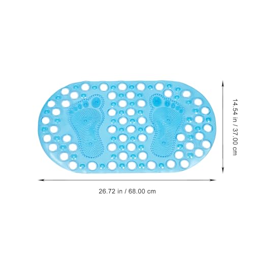 Alfombrilla de baño antideslizante evita caídas en la ducha azul 3