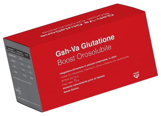 GSH-VA GLUTATIONE BOOST30STICK - Integratore alimentare a base di L-glutatione, vitamina C, zinco e selenio con edulcorante.