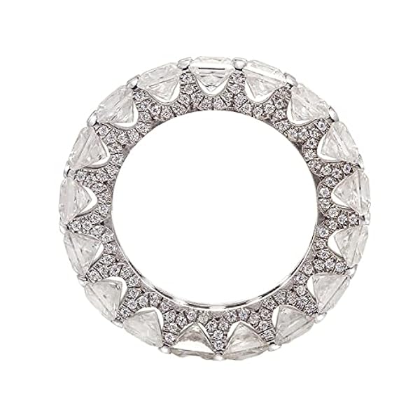 Epinki Vrouwen Band Ringen, 14K/18K Witgouden Ring Eternity 0.3ct Moissanite Ring voor Bruiloft