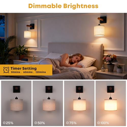 Image of Battery Operated Wall Sconces Set of 2, 8000mAh Rechargeable Sconce RGB 15 Colors Dimmable Wall Sconce Wireless Battery Powered Sconces Decor Wall Lights for Living Room Bedroom Black