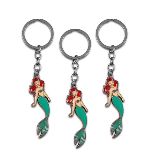 Little Mermaid Ariel Keychain Set - Bundle with 3 Disney Princess Keyrings Featuring Ariel Plus Stickers, More | Disney Princess Keychains for Girls, Kids2