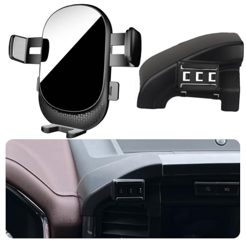 MikeHam Car Phone Holder for Ford F-150 (2021-2025) - Lock Hands Free Automobile Cell Phone Mount - Compatible with iPhone 5-14, Samsung Galaxy S6-S21 & Other Smartphones