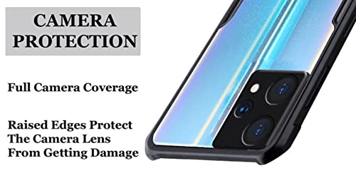 Image of A rtistque Clear Hard Transparent Acrylic Armor Anti-Drop Shockproof TPU Edge Back Cover Case for Realme 9 Pro Plus 5G / Realme 9 4G- Black