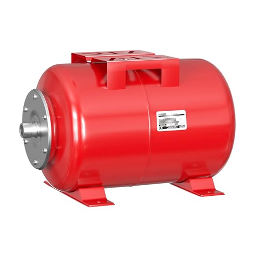 Wiltec Ausdehnungsgefäß 100 Liter, horizontaler Membrankessel für Hauswasserwerke und Druckerhöhungsanlagen mit EPDM Membran