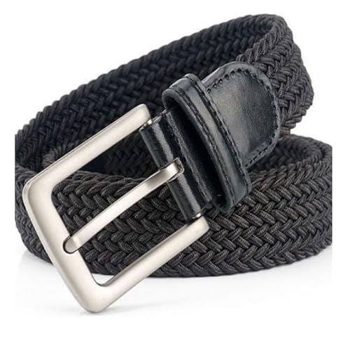 Cinto Elástico Masculino Casual Trançado Elastano Sport (Preto, 110 cm)