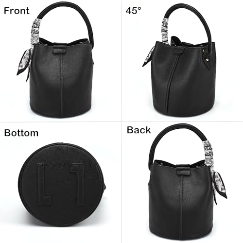 Bucket Bags for Women Small Vegan Leather Crossbody Bags Tote with Adjustable Strap Classic Everyday Handbag3