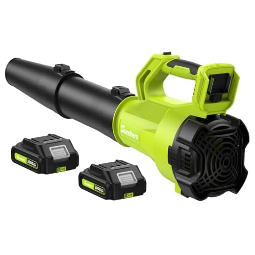 SUNCHERS Leaf Blower Cordless with 2 Batteries and Charger, Electric Battery Powered Cordless Leaf Blower, Portable Lightweight Handhold Blowers for Blowing Leaves, Patio Cleaning, Lawn Care and Dust