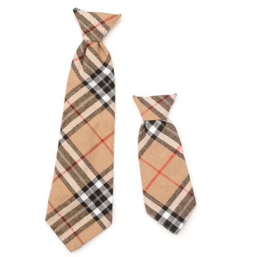 Corbata para perros y gatos en algodón suave a cuadros, talla grande miniatura 3