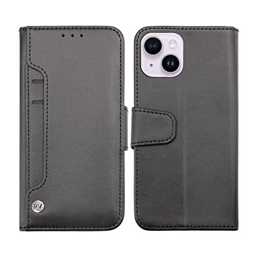 Rvelon, Funda Tipo Cartera para iPhone 14 Plus, Sí, Negro Elegante, Sí, Sí