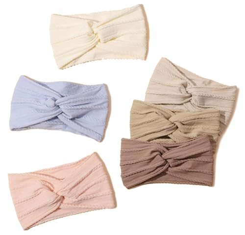 Belsen Baby Girls Hair Headband Knotted Wide Stretch Non-Slip Elastic Headband for Toddlers Kids Nylon Hair Accessories (Hot Pink, One Size)2