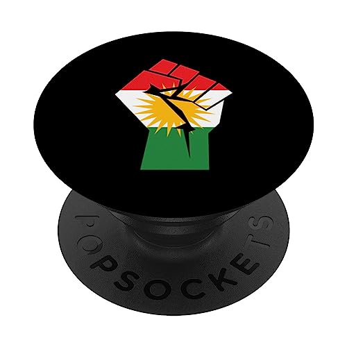 Kurdistan Kurdish flag Kurden PopSockets Swappable PopGrip, Black