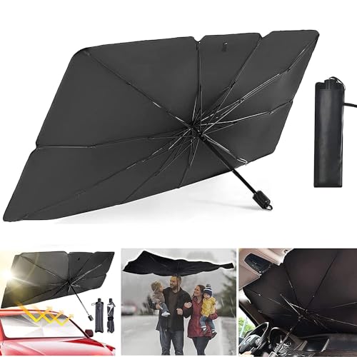 Image of Nanzu Car Sun Shade Windshield Cover | Umbrella Windshield Sun Shade for Car Front Window | Sun Protection & Heat Insulation Foldable Sun Shade