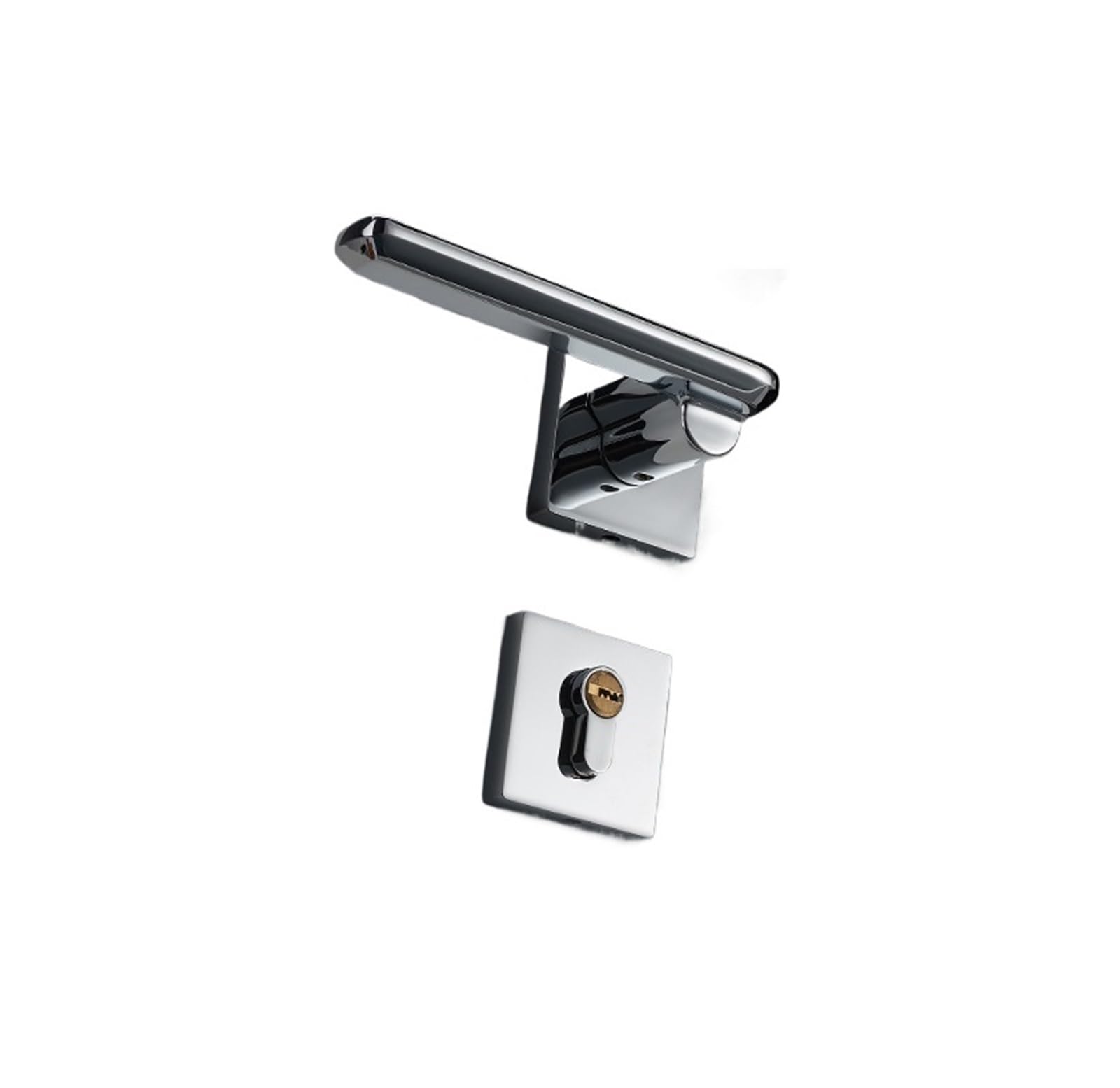 nxjaSDH Lock and Handle Sets, Indoor Silent Zinc Alloy Handle Lock Gold Bedroom Door Home Decoration American Style Wooden Split(D32 S970 Bright Chrome)