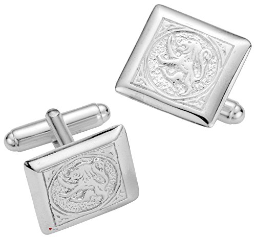 Gemelos de plata de ley león desgastado diseño cuadrado joyería masculina