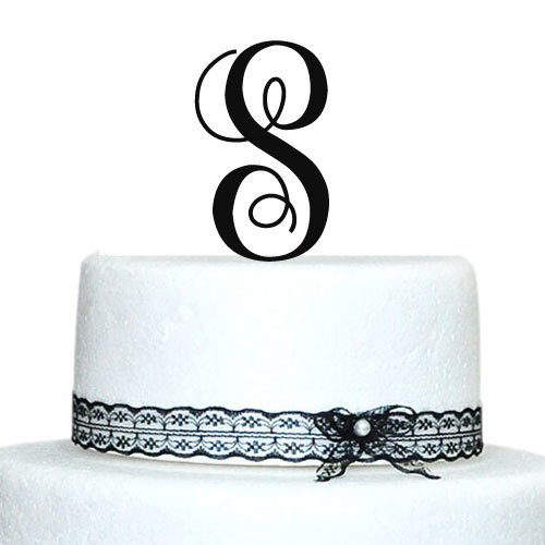 Buythrow Cake Toppers Initial Custom Wedding Cake Toppers Letter in any letter A B C D E F G H I J K L M N O P Q R S T U V W X Y Z