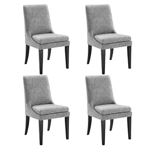 Upholstered dining chairs modern sidechair performance fabric high back armlesschair for diningroom kitchendark greyset of 4  urban country home decor