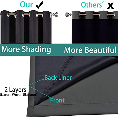 Image of Yakamok Extra Wide Blackout Full Shading Curtains for Patio Door, Thermal Backing Sliding Glass Door Drape, Privacy Assured Window Treatment, Room Divider Curtains,Dark Grey, W100 x L108, 1 Panel