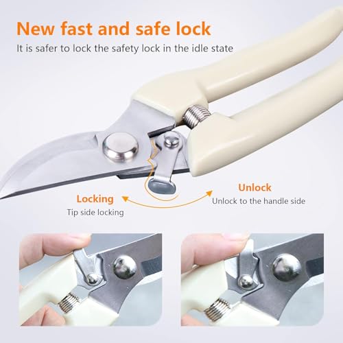 Image of Flower Branch Sharp Cutter | Pruner for Gardening | Garden Bypass Pruning Shears | Plant Cutter For Home Garden | Garden scissors and cutter For Home Gardening use Scissor With Safety Lock