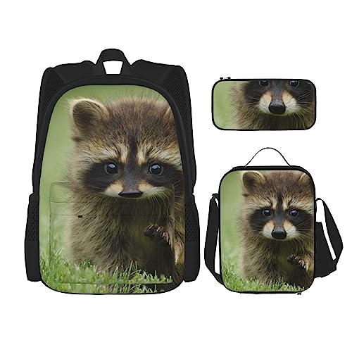 Sac à dos de voyage personnalisé noir avec sac isotherme repas et trousse scolaire