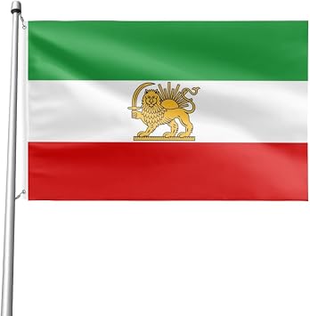 Old Iran Persia Lion Sun Flag 3x5FT Indoor Outdoor Vivid Color Double-Stitched Edges and Flags with 2 Brass Grommets. 3x5