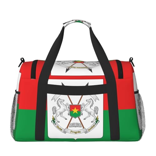 Flag Of Burkina Travel Duffel Bag Large Foldable Waterproof Overnight Bag For Beach Swim Bags Pool Sports Gym2