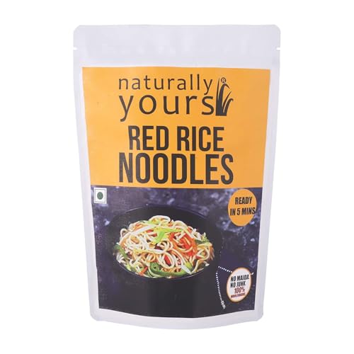 Image of Naturally Yours Red Rice Hakka Noodles | No Maida, Non-Fried, Vegan, Preservative Free | No Onion No Garlic, Jain Friendly | High Iron, Antioxidants & Fiber | Healthy & Easy to Digest | 180g Pack