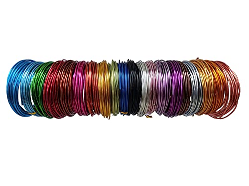 Yo-Yo2015 Craft Aluminum Wire 328 Feet 20 Colors Flexible Anodized Craft Wire For Jewelry Making,Crafts,Diy,Garden (12 Gauge, 2Mm), Mixed Color #TOP1