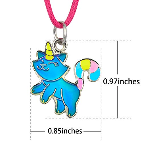 Fairy Tale Cute Caticorn Unicorn Cat Color Change Mood Necklace For Girls2