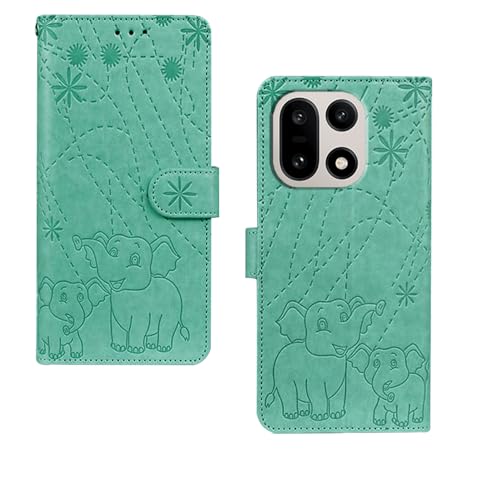 Image of amazon basics OnePlus 15 5G Flip Cover | Card Pockets Wallet & Stand | Flip Cover for OnePlus 15 5G (Green Elephant)