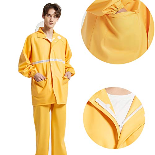Chaqueta impermeable para hombre talla Large color amarillo miniatura 5