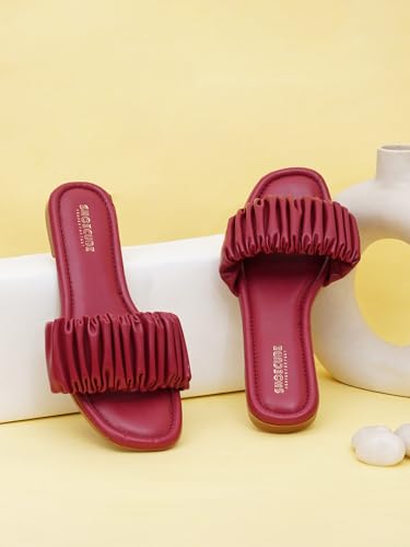 Image of Women's Radiant Flat Sandals Lightweight & Flexible Comfortable Design Anti-Skid Sole Versatile Style For Girls /Ladies