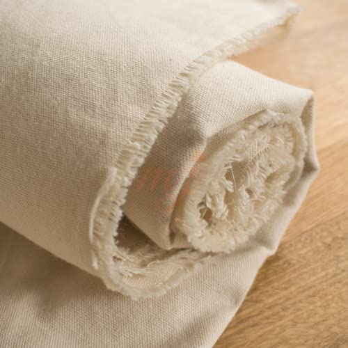 Toile coton naturel 160 cm de large pour décoration d'intérieur et rideaux rustiques - 4