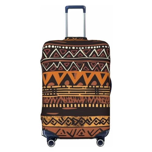 Luggage Cover Elastic Washable Suitcase Cover Dustproof Suitcase Protector Personalized African Mud Cloth Tribal Travel Luggage Baggage Covers For 18-32 Inch, Small, Black