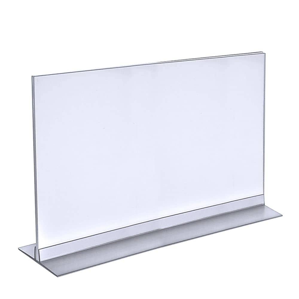 Horizontal T-Strip Sign Holder by Azar Displays – 11" x 17", Acrylic, Clear, Pack of 10, Model 102709