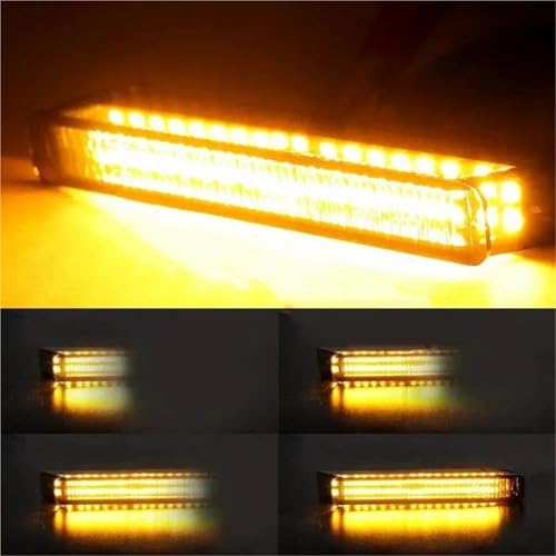 Luz LED secuencial resistente al agua de 12V con intermitente ámbar continuo para retrovisor 5