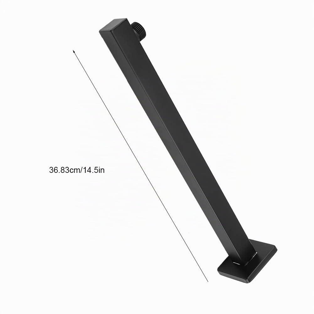 Brazo de extensión de ducha de lluvia montado en la pared cuadrado de acero inoxidable negro Accesorios de baño Home Hotel
