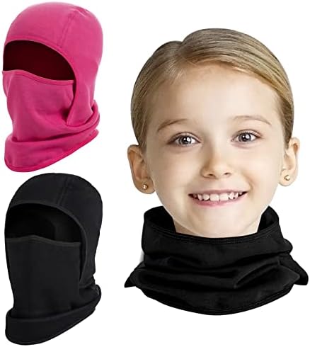 2 Pack Kids Balaclava Face Mask for Boys Girls, Windproof Winter Hat Ski Mask for Cold Weather, Breathable Face Warmer for Sports Skiing Cycling-4