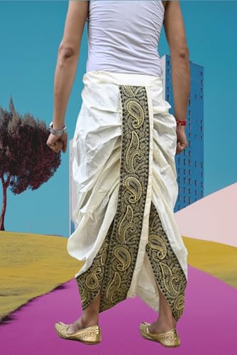 Image of Men's Ready to Wear Pant System MARWADI Embroidered Dhoti for Marriage, Party, Pooja, Festival etc. (GC009)