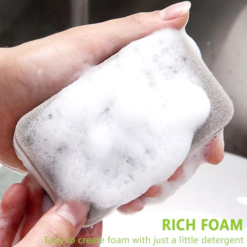 Image of Kitchen Cleaning Sponges, 6 Pack Heavy Duty Scrub Sponges Cleans Fast Non-Scratch Sponge for Washing Dishes and Cleaning Kitchen (Grey)