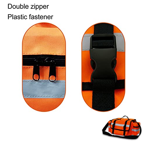 Image of Topyond First Aid Responder Bag, 17.7 inch 11.8 inch 7.5 inch Professional Trauma Kit Carrier with Multiple Compartments, Lightweight and Durable for EMS and Paramedics Deluxe(Orange)