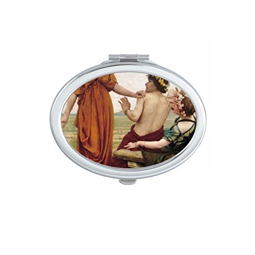 Miroir de poche chrétien peinture à l'huile pour retouches maquillage