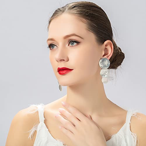 Matte Gold Silver Geometry Clip On Earrings for Women Retro Drop Clip Earrings for Women2