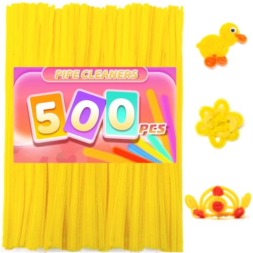 Image of Praisebank 500pcs Yellow Pipe Cleaners for Crafts
