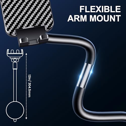 BIPOPIBO Phone Holders for your Car [Long Flexible Neck] Car Phone Mount [Anti-Shake Stabilizer] Cell Phone Holder Car for Dashboard Windshield Automotive Accessories Fit for iPhone Android Smartphone