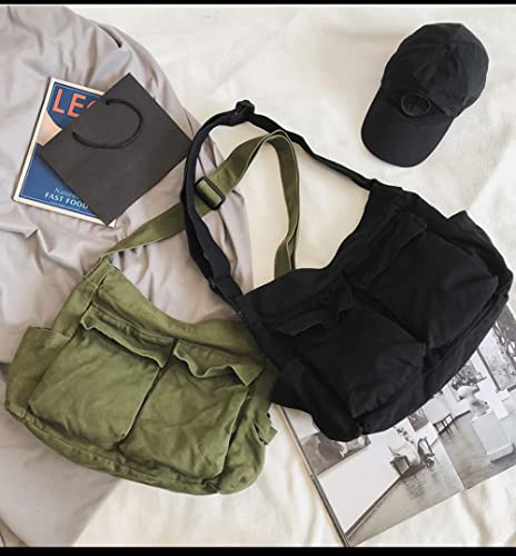 Image of Women Shoulder Bags Canvas Tote Bag Handbag Large Hobo with Pockets Work Bags for Women and Men