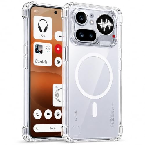 Image of Transparent Back Cover for Nothing Phone 4A Pro 5G Shockproof Side TPU Bumper & Back Pc Protective Magnetic Support Clear Back Cover Case (Nothing Phone 4A Pro 5G)